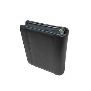Franklin Covey Leather Binder 7 Ring Organizer Black Zip Around Business Travel